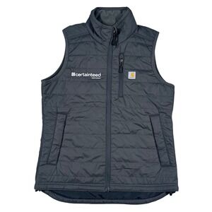Carhartt Vest Womens S Gray Rain Defender Quilted Puffer CertainTeed OV2286-W